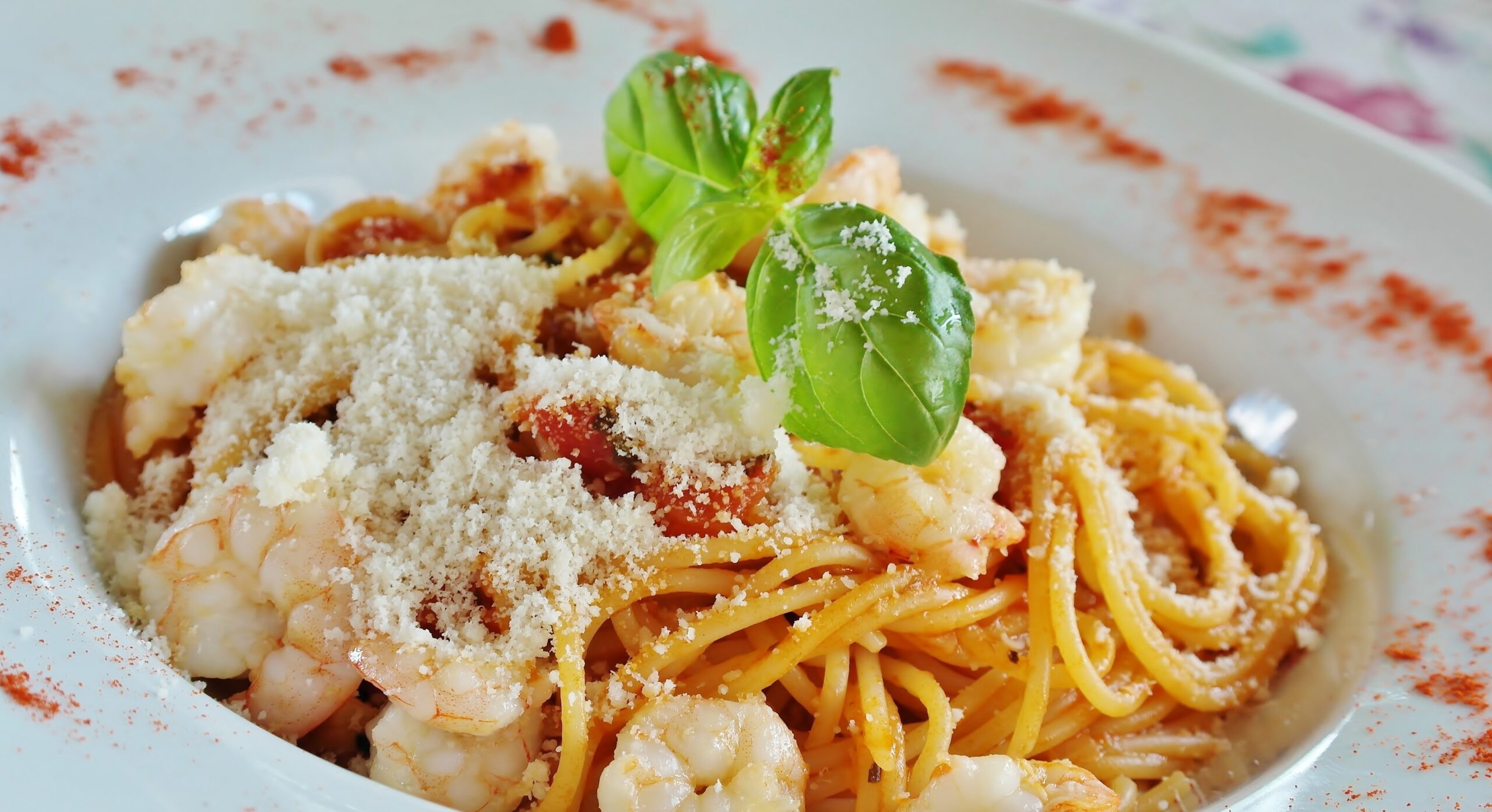 Cremige Spaghetti mit Shrimps